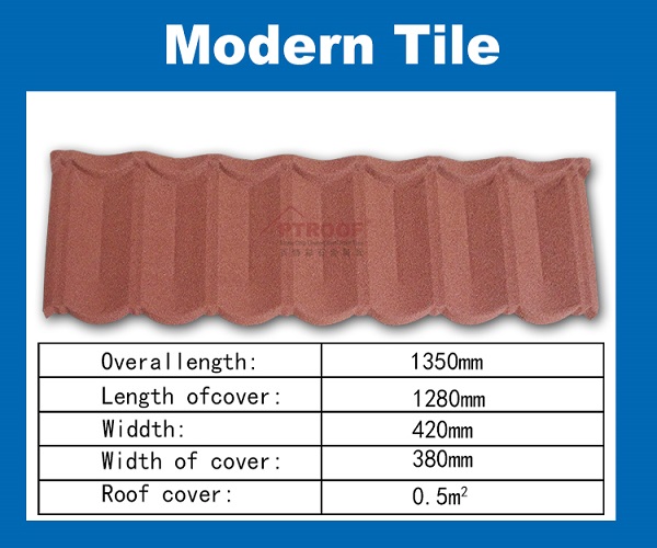 Металлочерепица с керамическим (каменным) покрытием  Modern Tile